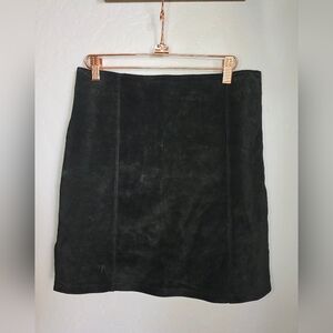 Vintage‎ Kelli Kouri Leather Classic Black Suede Skirt Size 8